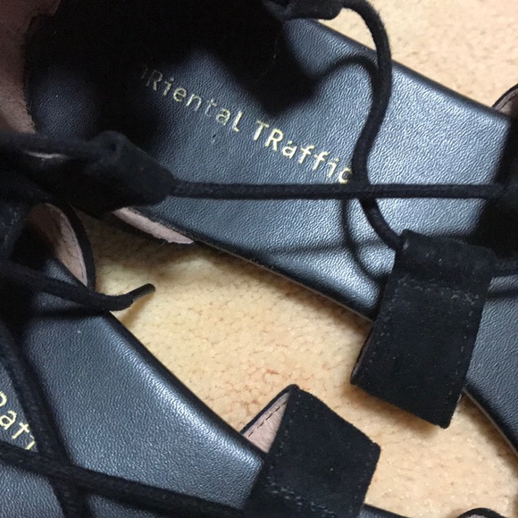 ORIENTAL TRAFFIC Faux Suede Gladiator Sandals - Picture 10 of 11